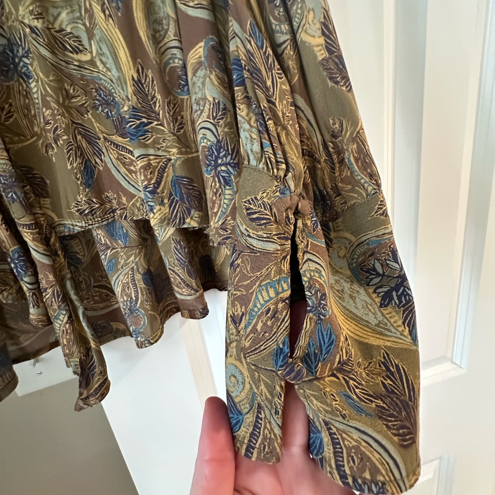 Free People Multicolor Paisley Lace-Up Blouse - Picture 4 of 6